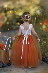 Long Sleeve and Sleeveless, Fall Inspired, Burnt Orange and Rust Flower Girl Dresses