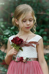 Rustic Lace Boho Style Flower Girl Dress