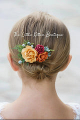 Fall Inspired, Long Sleeve Marigold Flower Girl Dress