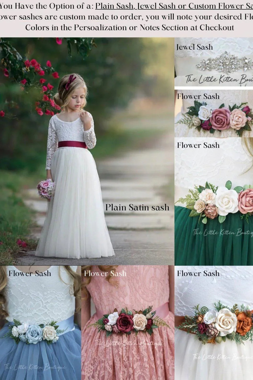Long Sleeve Lace Flower Girl Dress